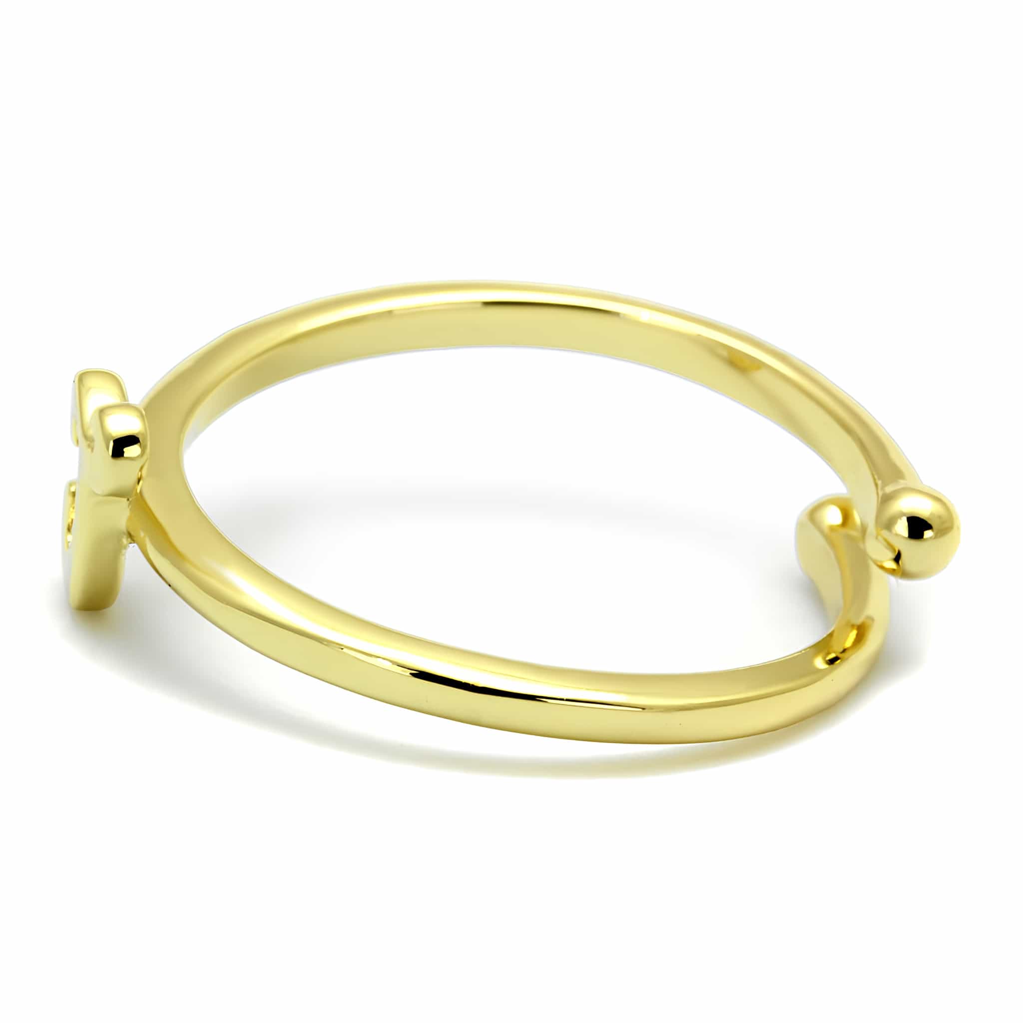 Brass Gold Script Letter J Initial Toe Ring view 3