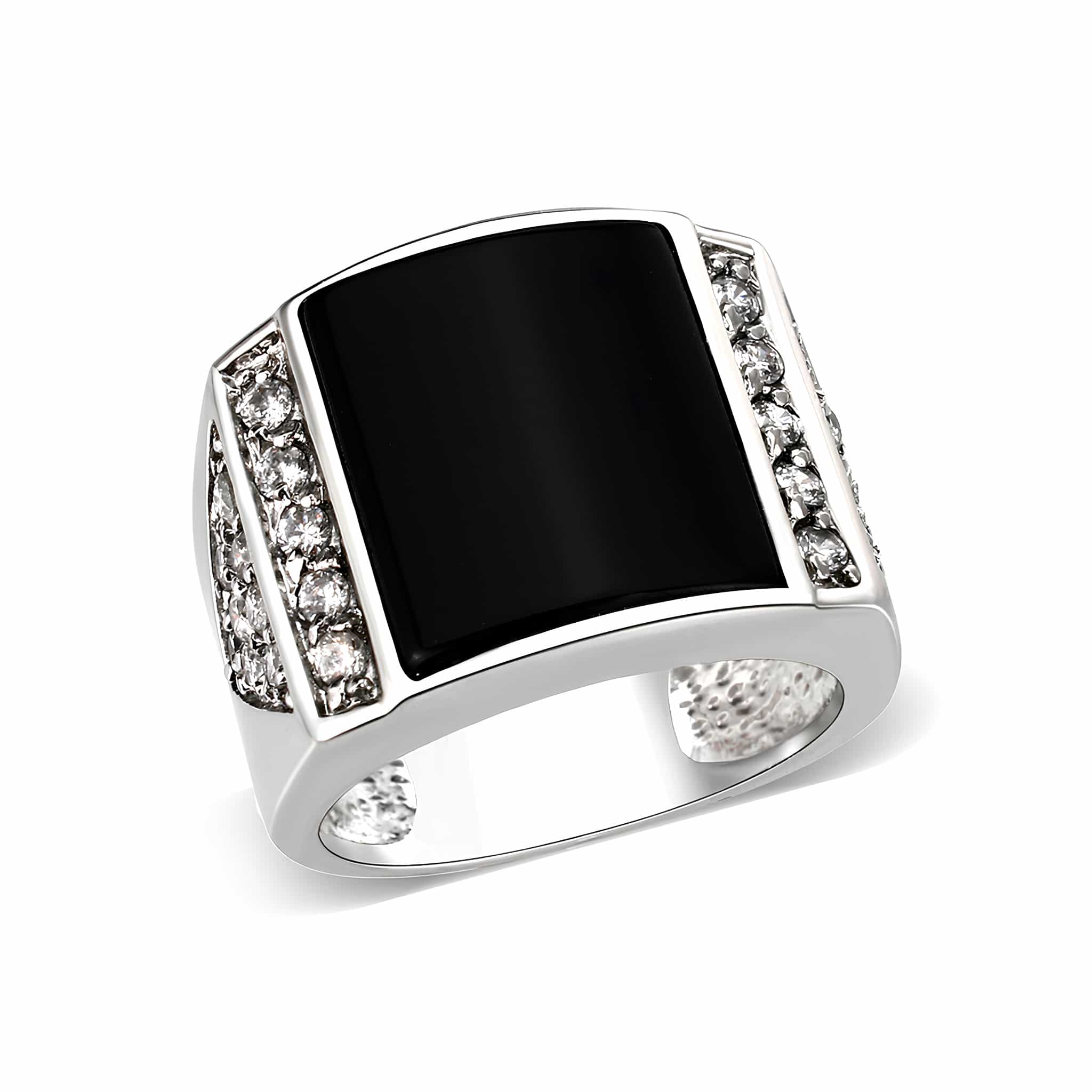 Brass Plain Band Ring Black view 1