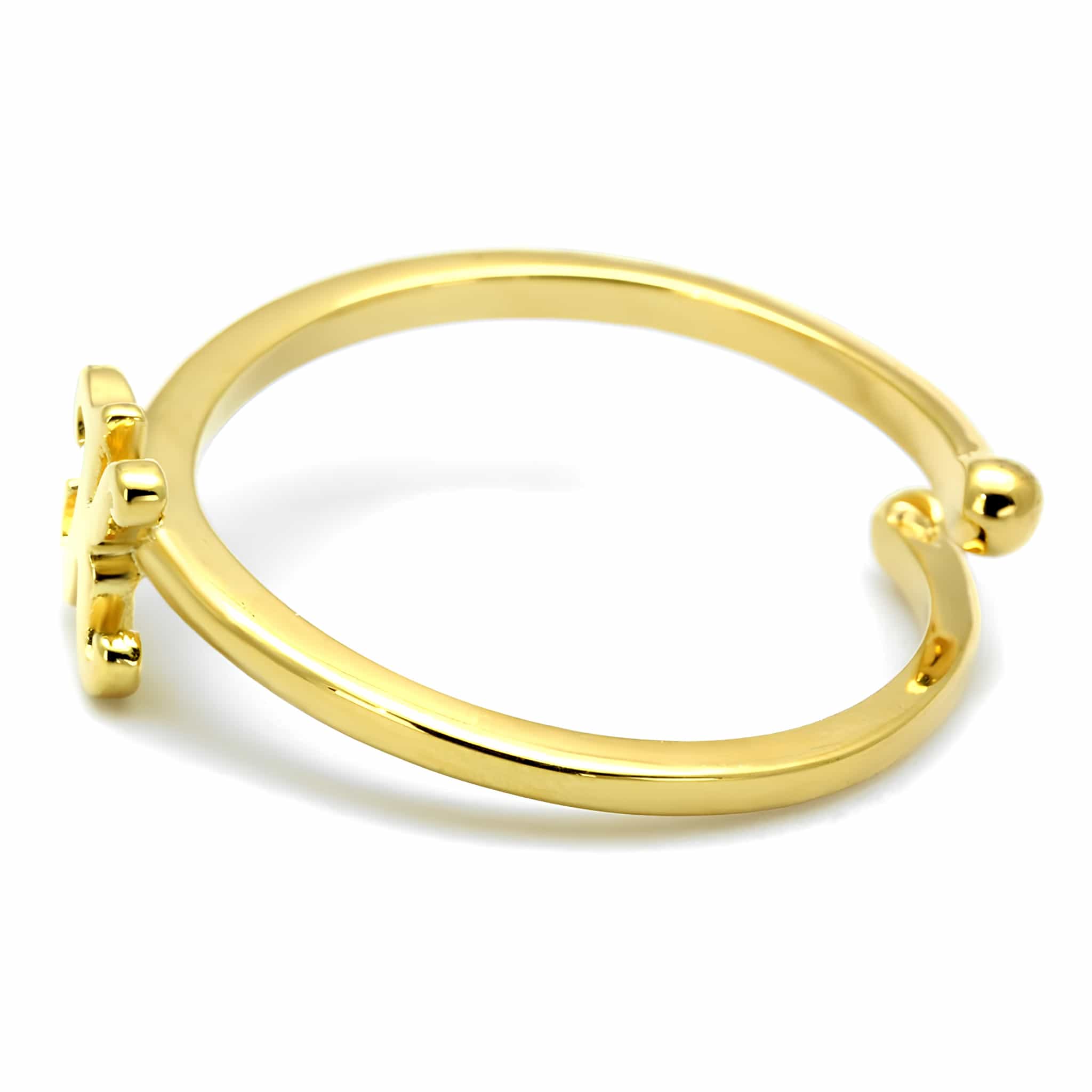 Brass Gold Script Letter K Initial Toe Ring view 3