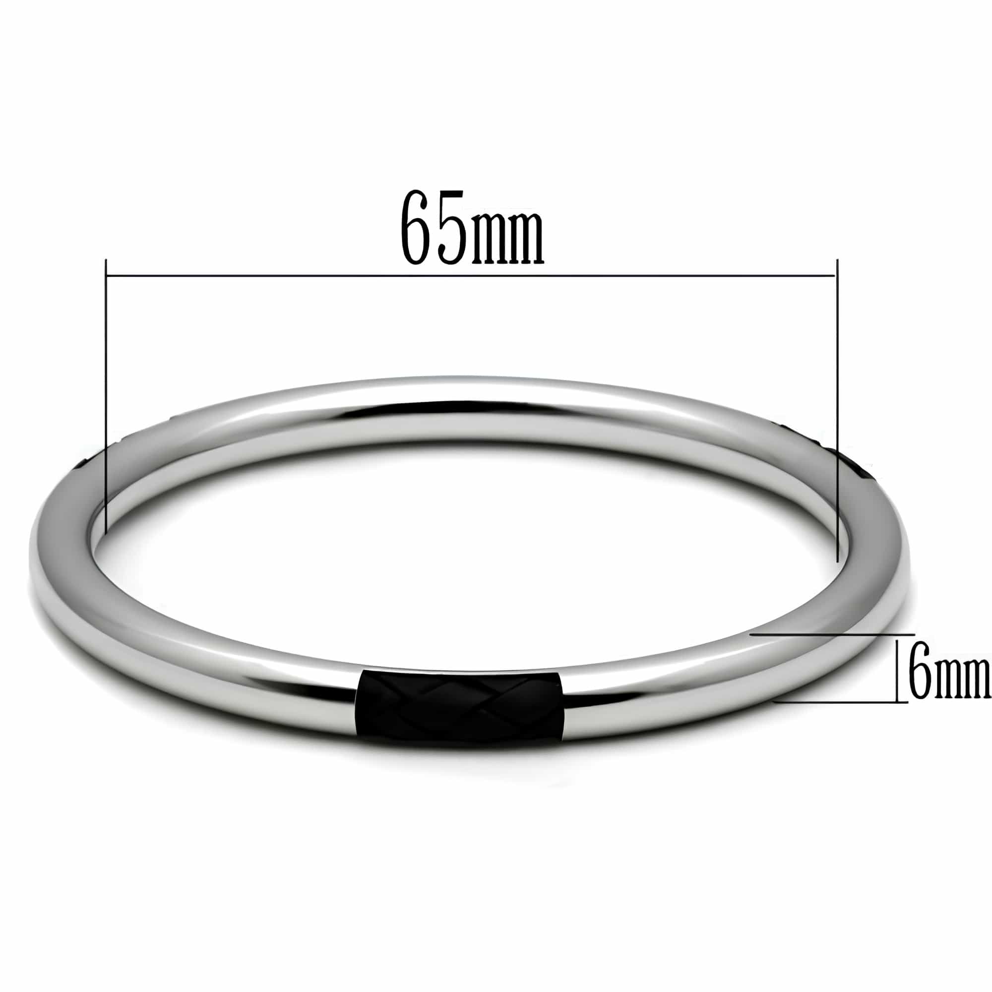 Stainless Steel Silver Polished Hinge Clasp Bangle Bracelet view 2