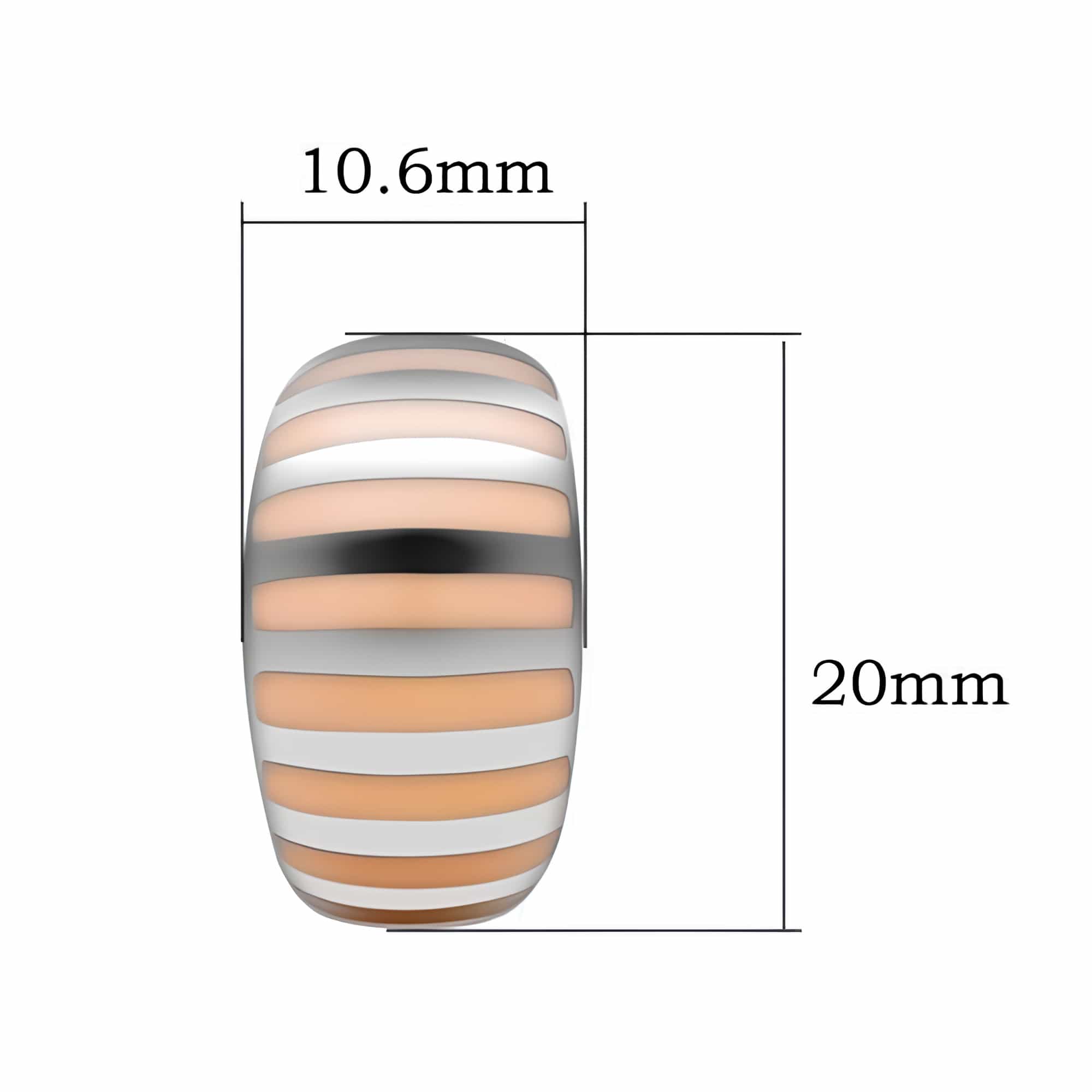 Stainless Steel Two Tone Rose Gold Silver Enamel Stripe Earrings view 2