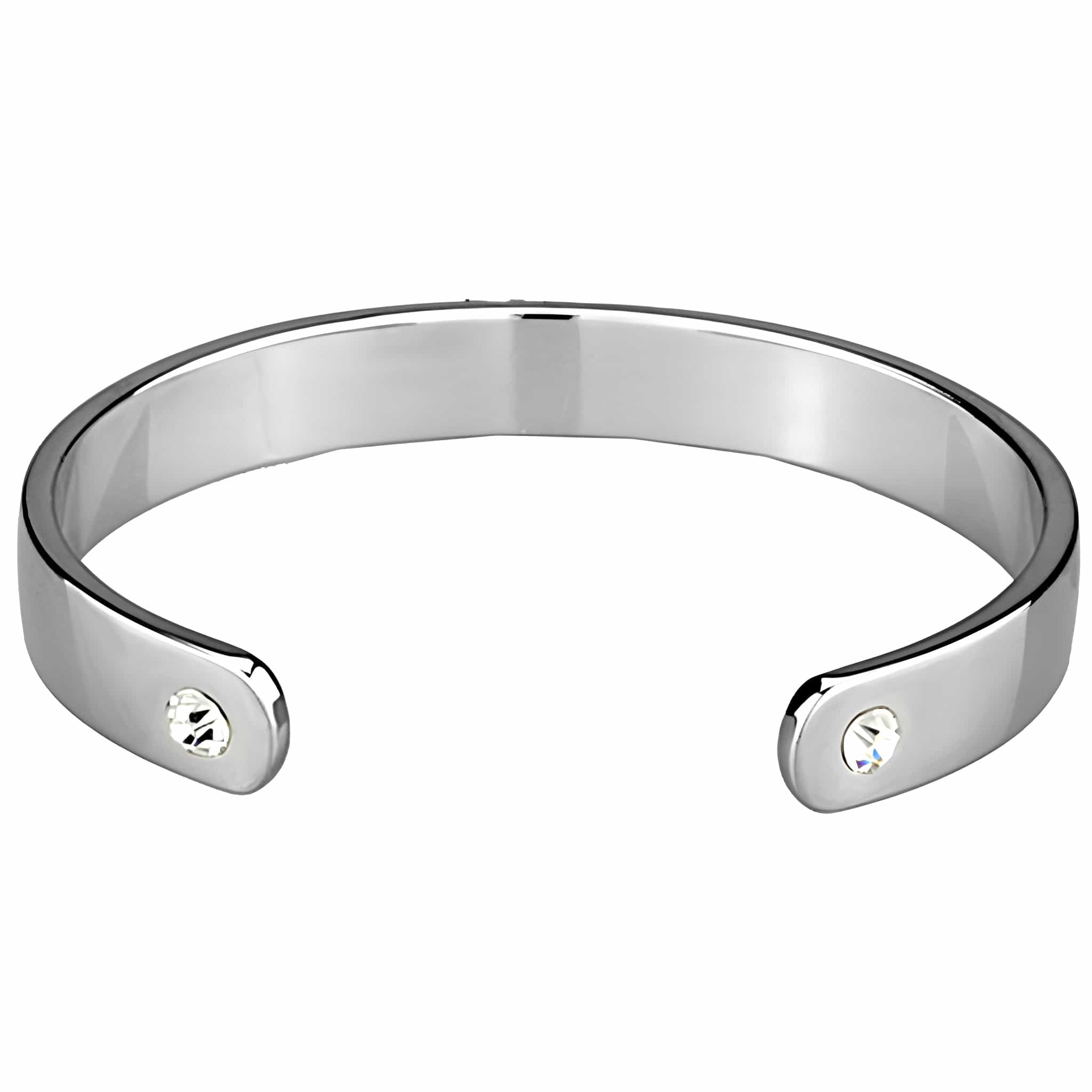 Silver Gold CZ Initial Letter A Cuff Bangle Bracelet view 2