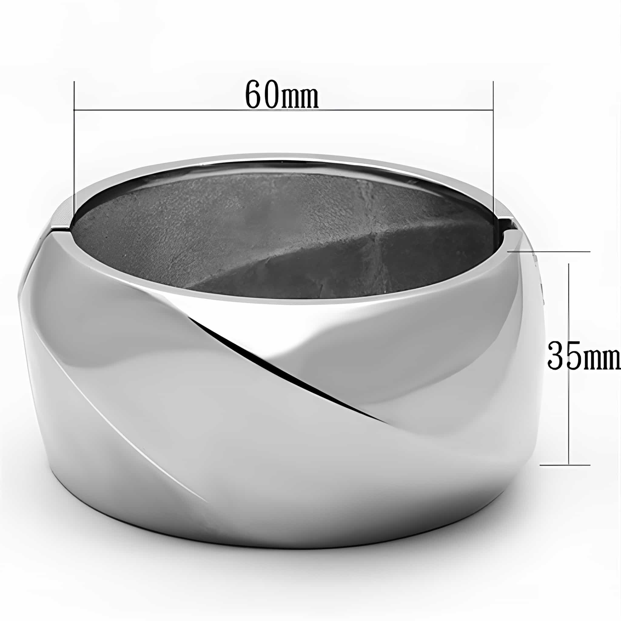 Stainless Steel Polished Wide Dome Band Bracelet view 2
