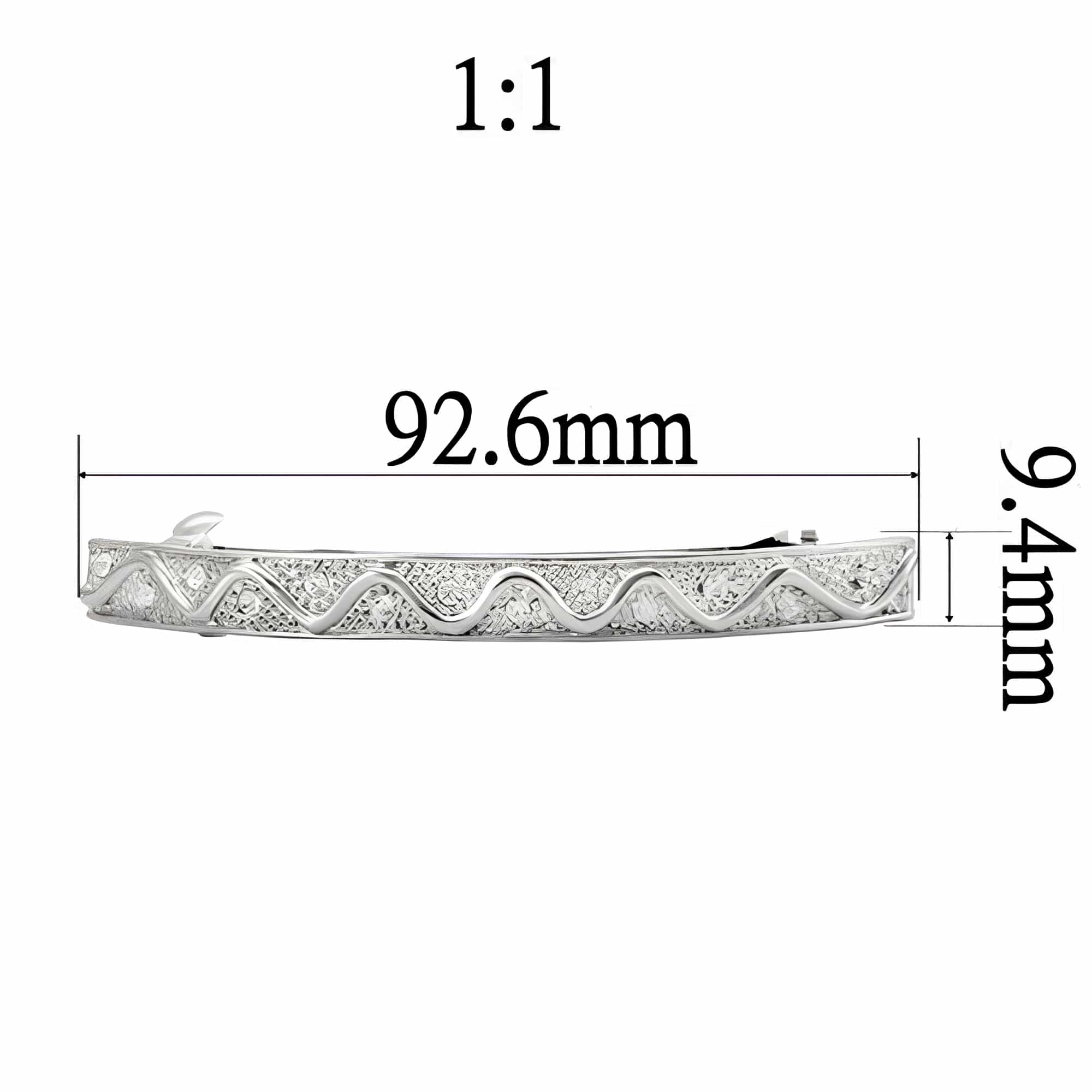 Silver CZ Pave Wave Vine Hair Barrette Ring view 2