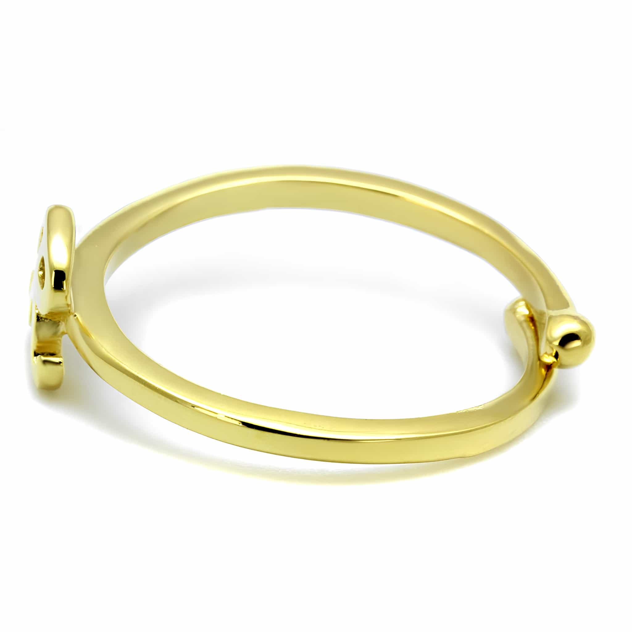 Brass Gold Script Letter R Initial Toe Ring view 3