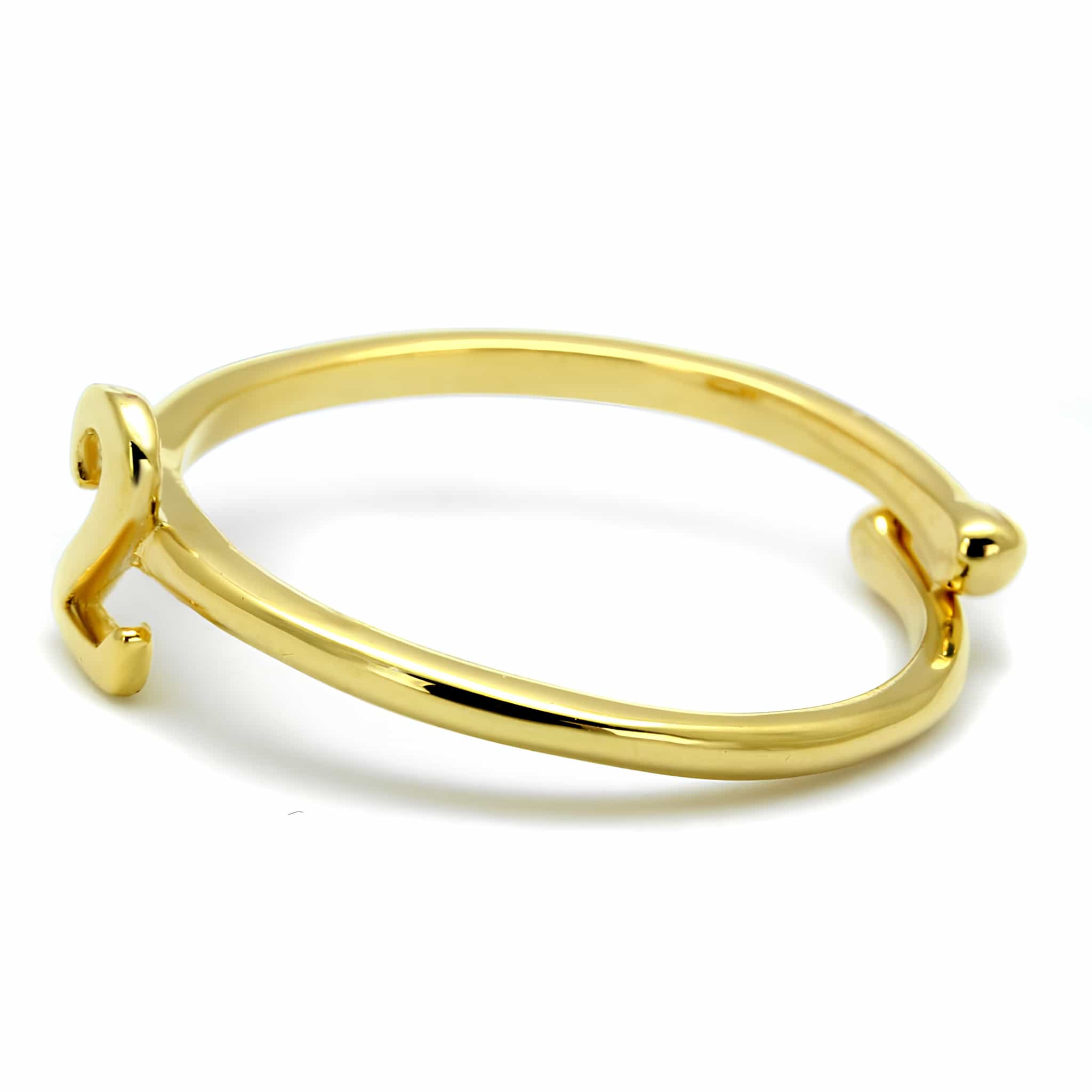 Brass Gold Script Number 2 Toe Ring view 3