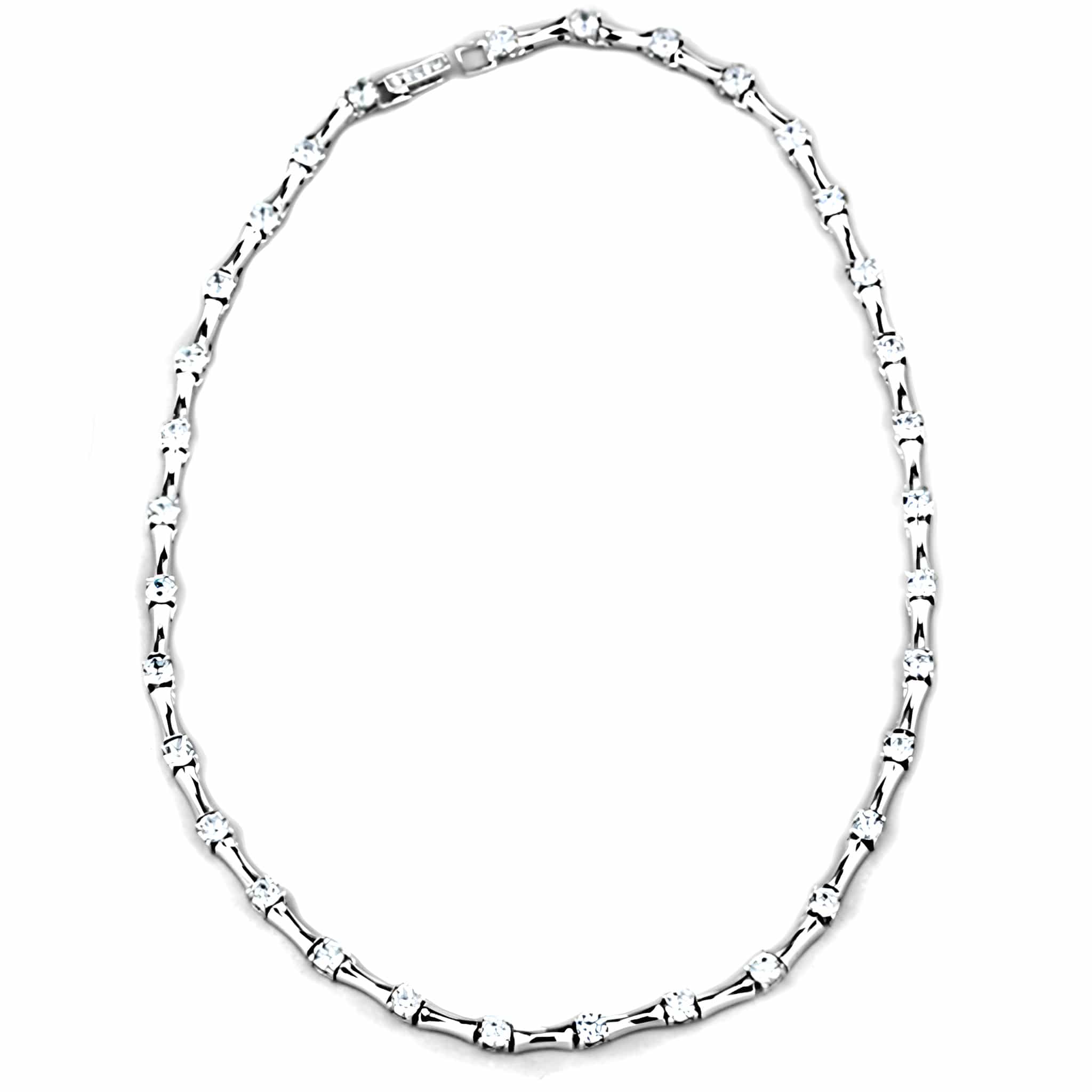 Brass Silver Polished Link Chain Necklace view 2