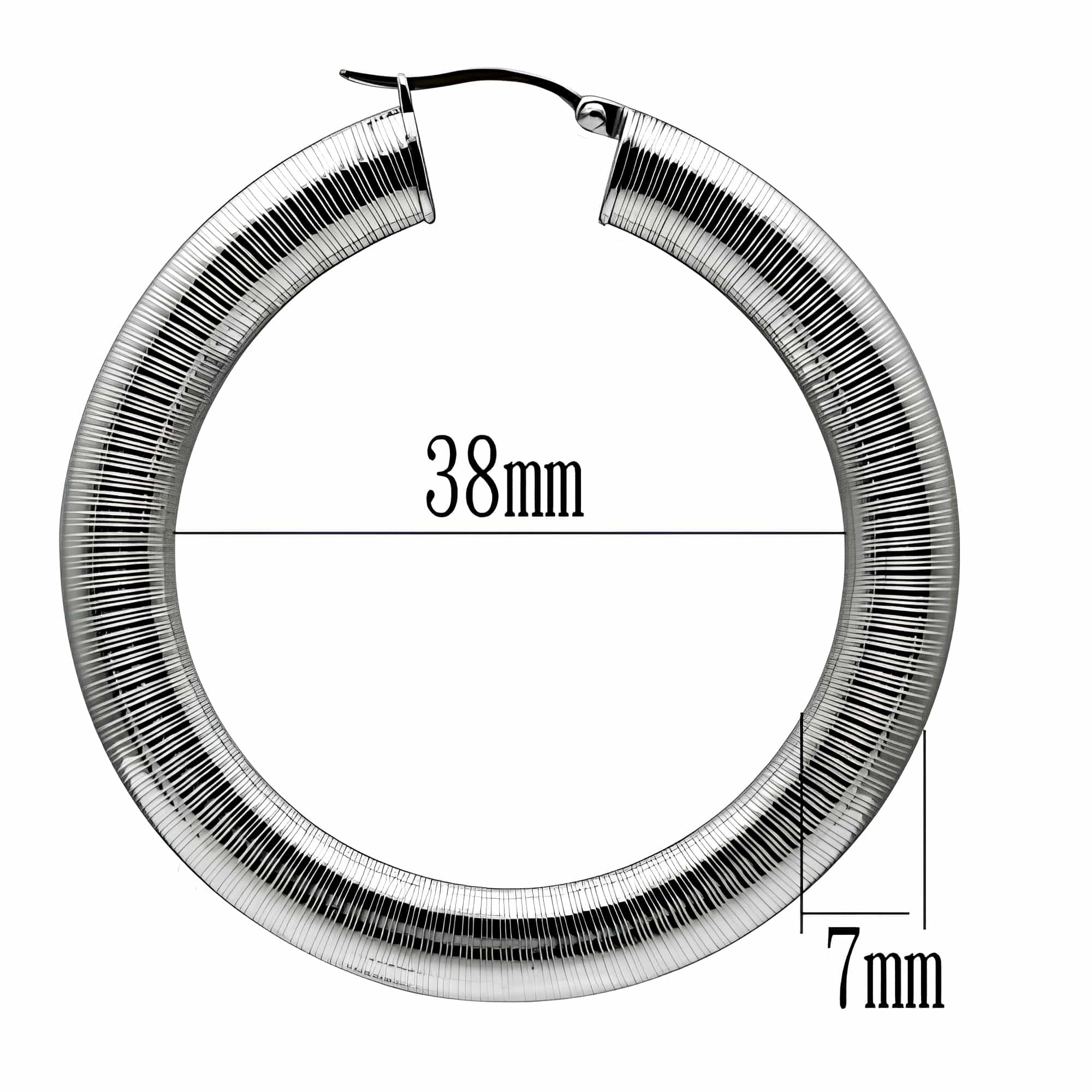 Stainless Steel Silver Polished Oval Tapered Omega Hoop Earrings view 3