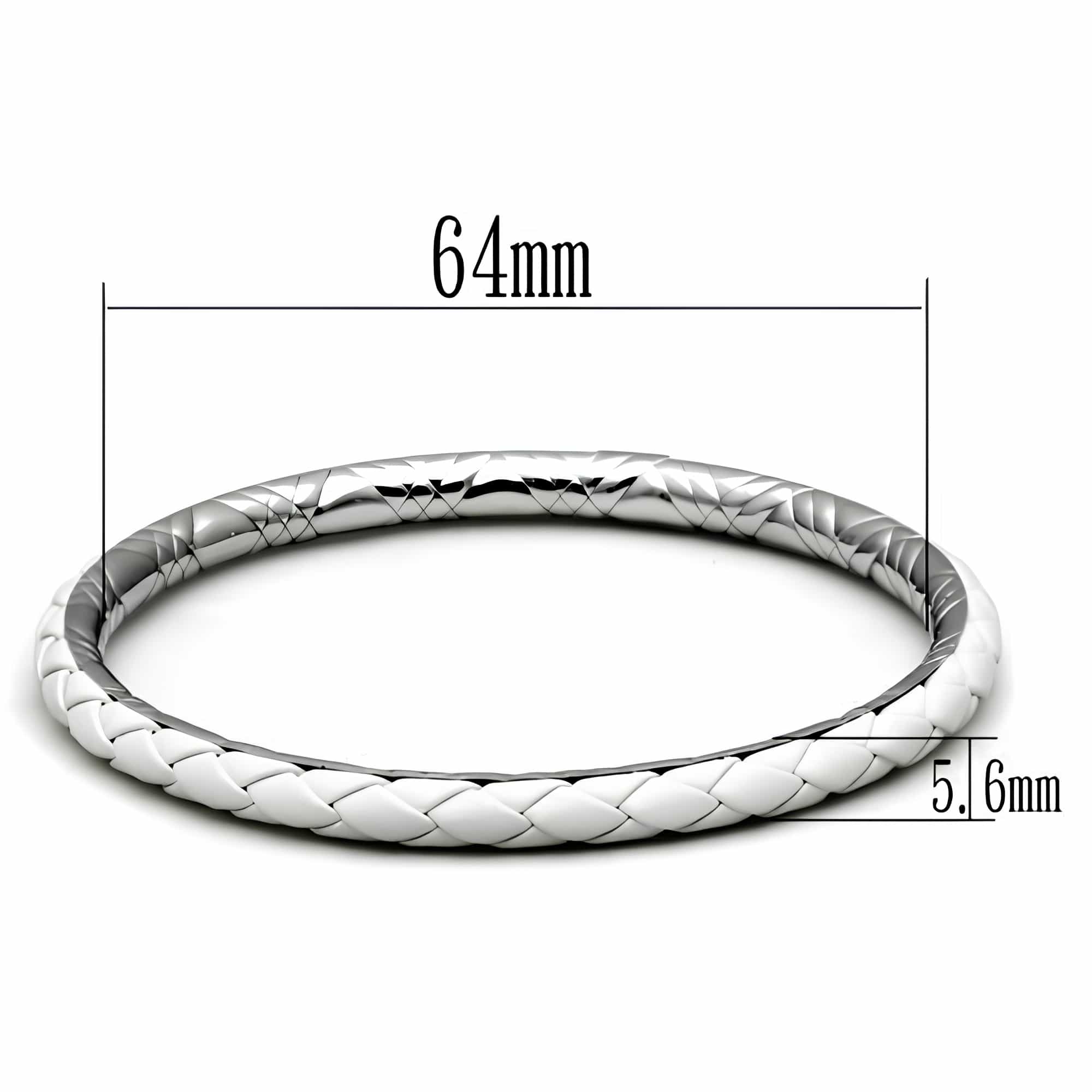 Stainless Steel Silver Polished Braided Weave Bangle Bracelet view 2