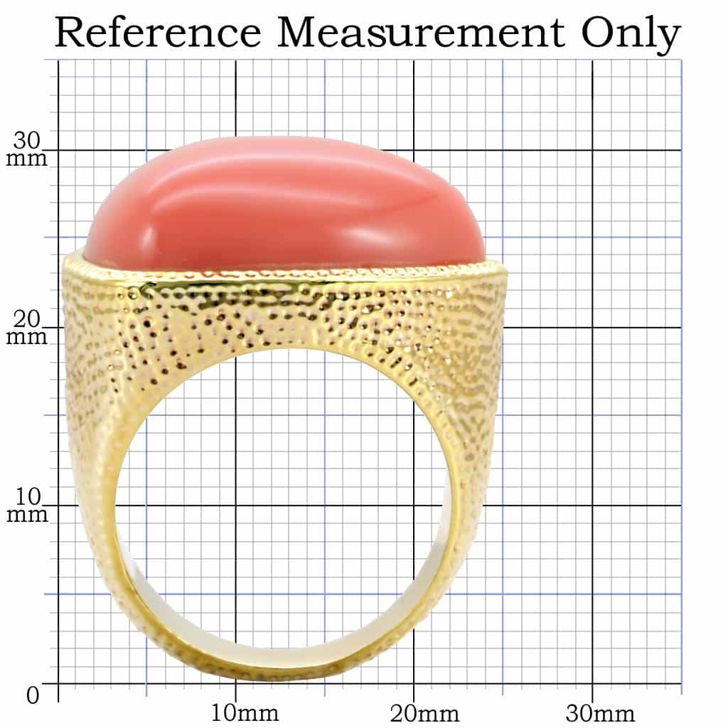 Brass Red Coral Gold Hammered Dome Ring | The Stainless Jewelry view 2