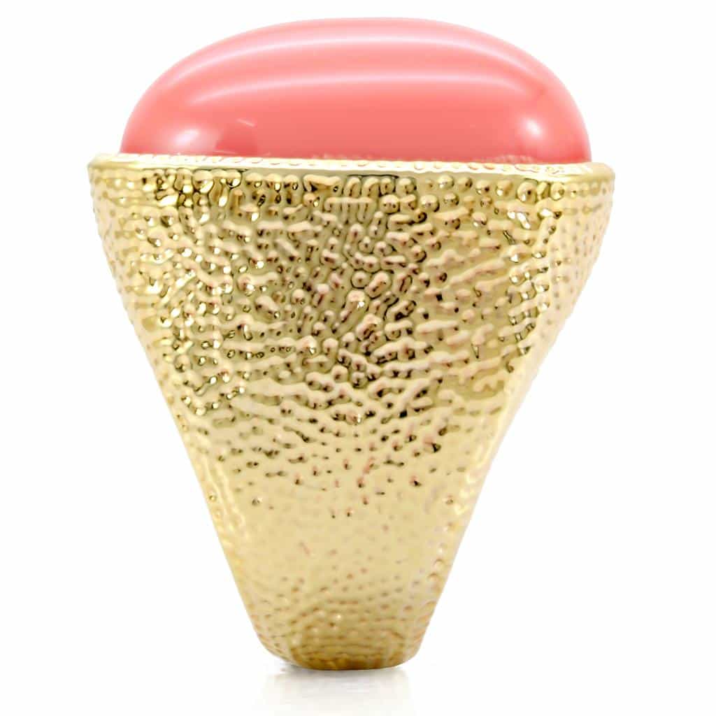 Brass Red Coral Gold Hammered Dome Ring | The Stainless Jewelry view 5