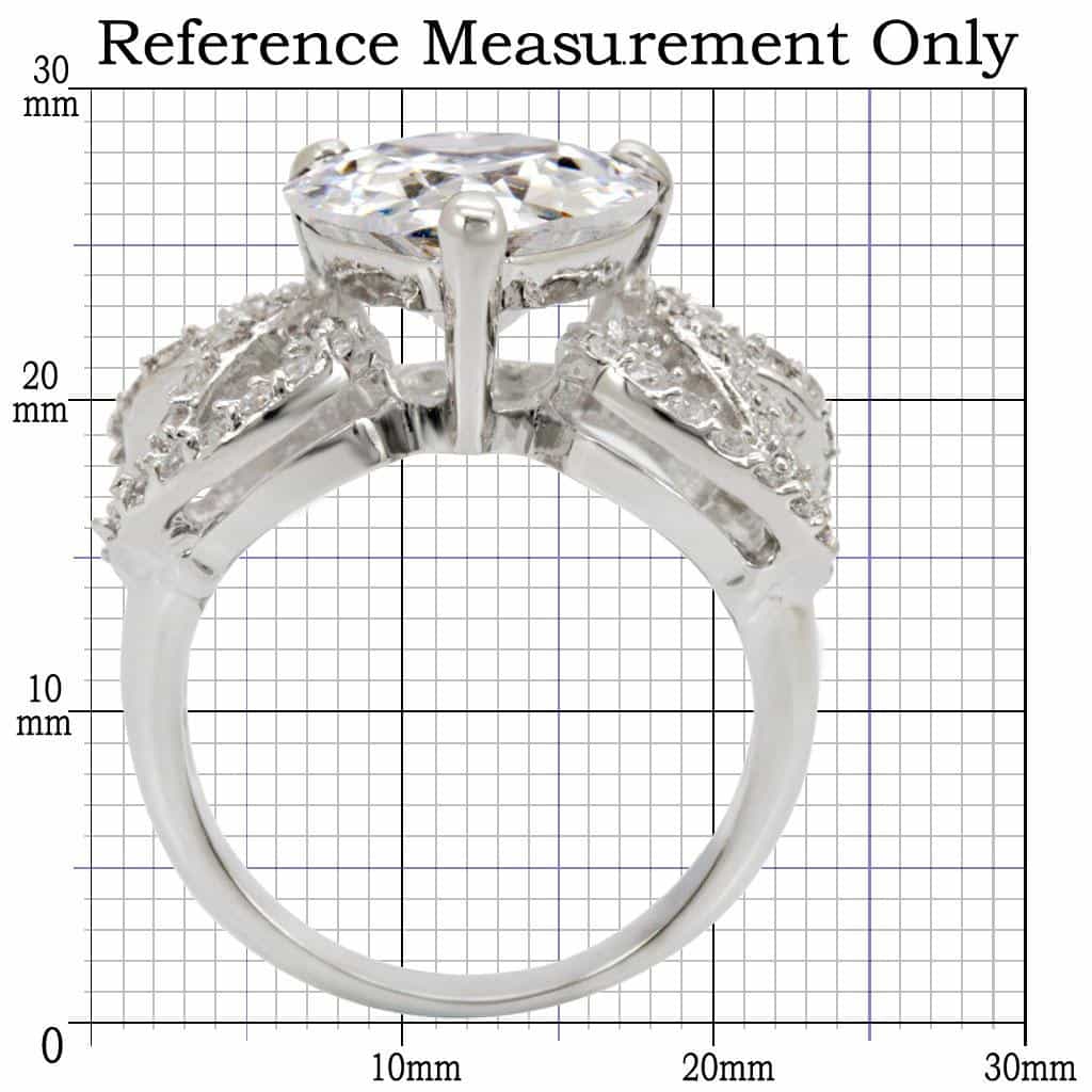 Brass CZ Oval Twist Halo Cocktail Ring | The Stainless Jewelry view 2