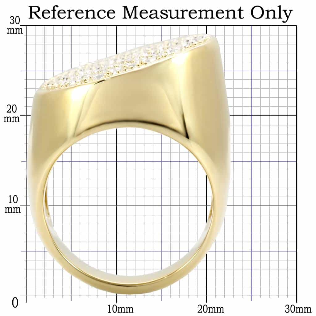 Brass Gold CZ Pavé Oval Signet Ring | The Stainless Jewelry view 2