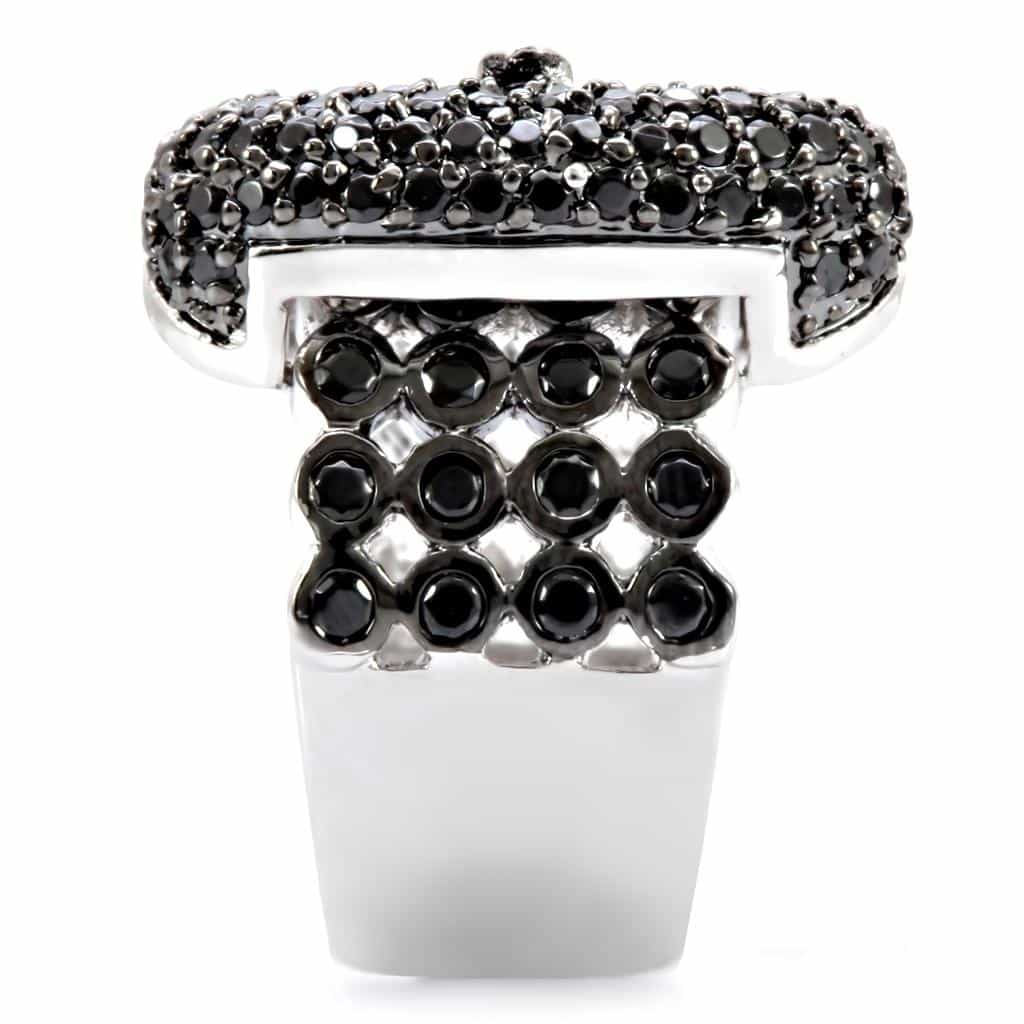 Brass Black CZ Buckle Ring | The Stainless Jewelry view 6