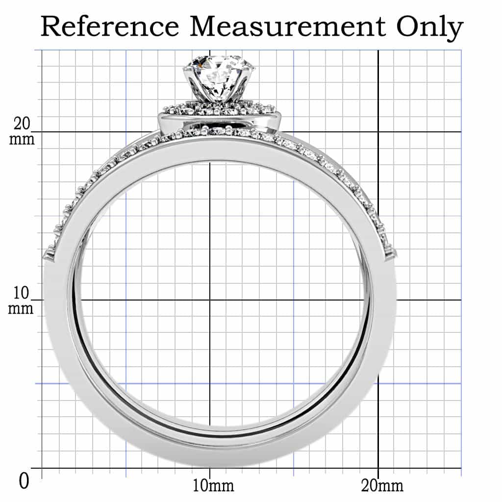Brass CZ Round Halo Bridal Set Ring | The Stainless Jewelry view 7