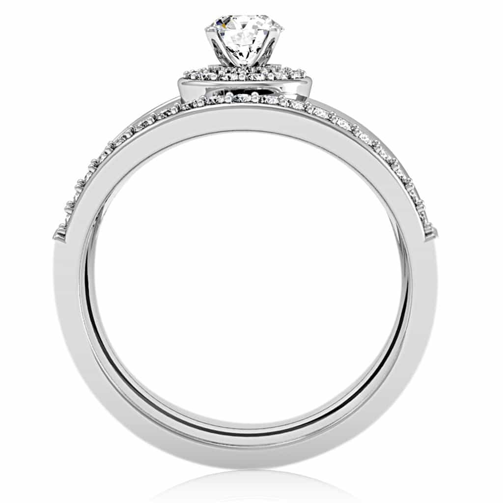 Brass CZ Round Halo Bridal Set Ring | The Stainless Jewelry view 9