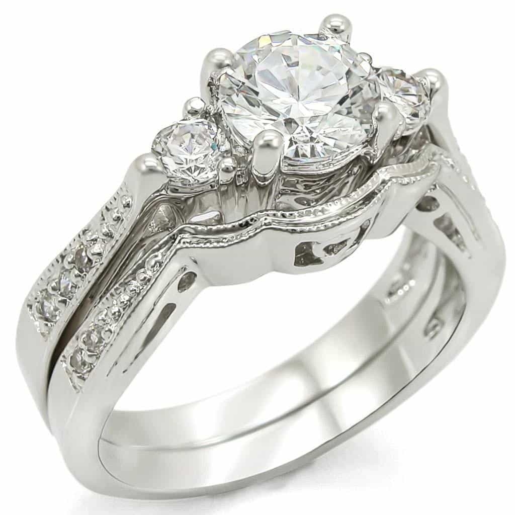 Brass Solitaire Bridal Ring | The Stainless Jewelry view 1