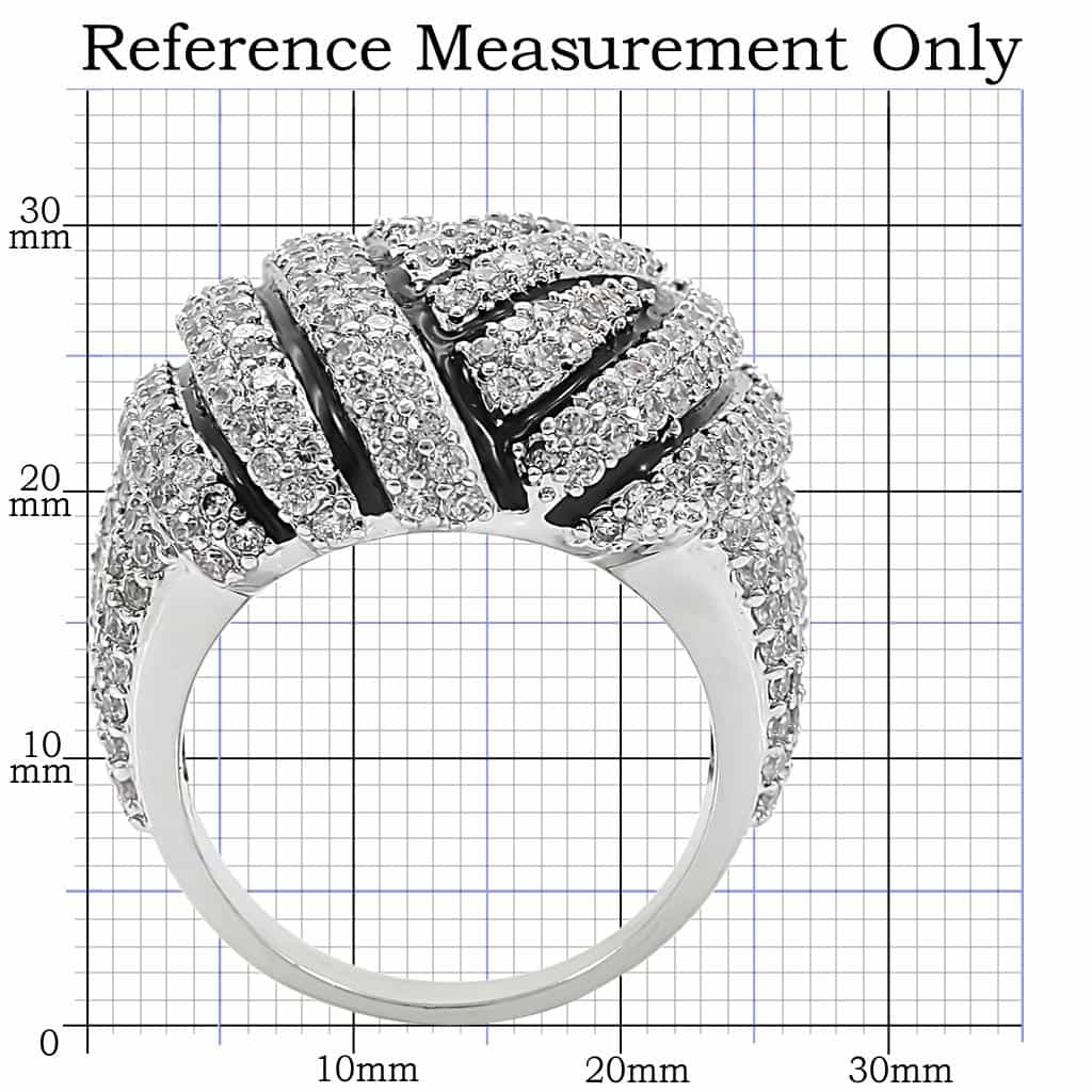 Brass CZ Pavé Zebra Stripe Dome Ring | The Stainless Jewelry view 2