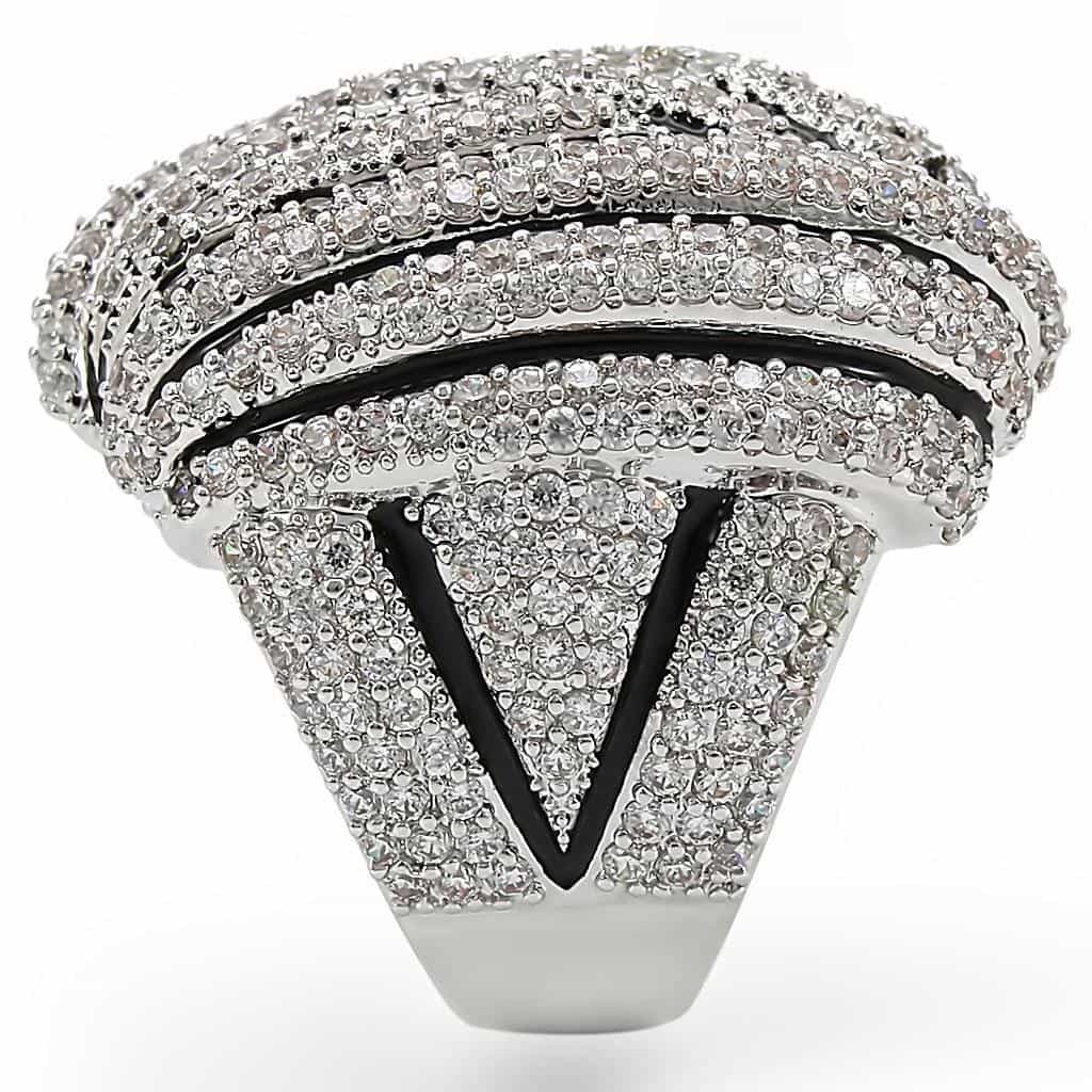 Brass CZ Pavé Zebra Stripe Dome Ring | The Stainless Jewelry view 5
