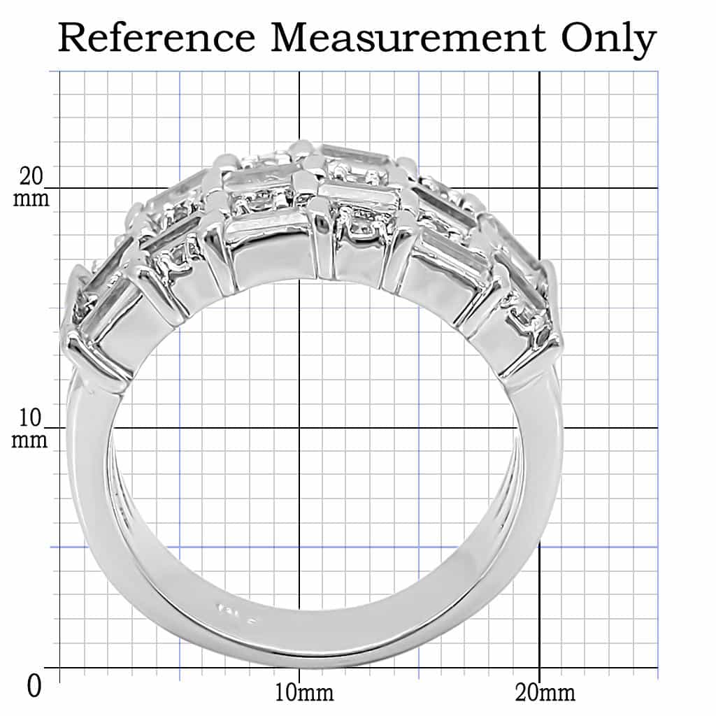 Brass CZ Baguette Basket Weave Wide Band Ring view 2