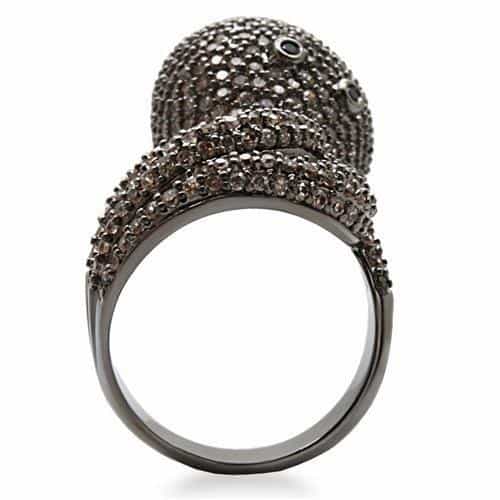 Brass Crystal Parrot Ring | The Stainless Jewelry view 3