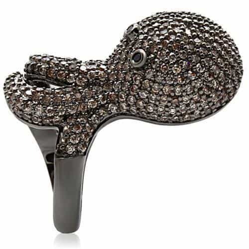 Brass Crystal Parrot Ring | The Stainless Jewelry view 5