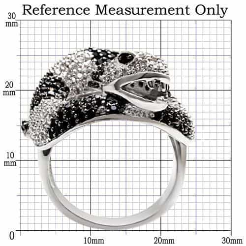 Brass Black White CZ Snake Ring | The Stainless Jewelry view 2