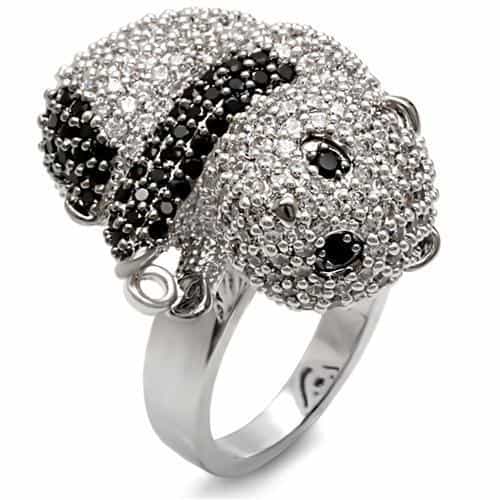 Brass Crystal Puppy Dog Ring | The Stainless Jewelry view 1
