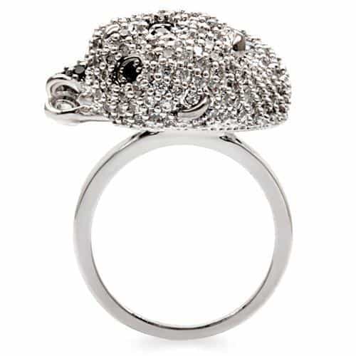 Brass Crystal Puppy Dog Ring | The Stainless Jewelry view 12