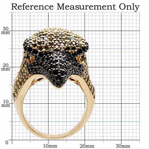 Brass Gold Crystal Eagle Wing Ring | The Stainless Jewelry view 2