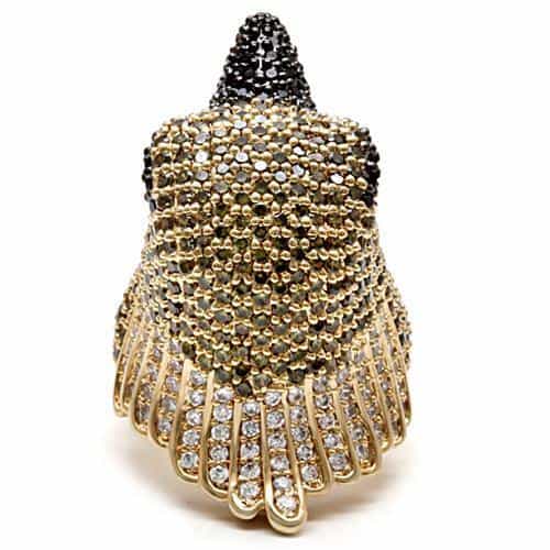Brass Gold Crystal Eagle Wing Ring | The Stainless Jewelry view 11