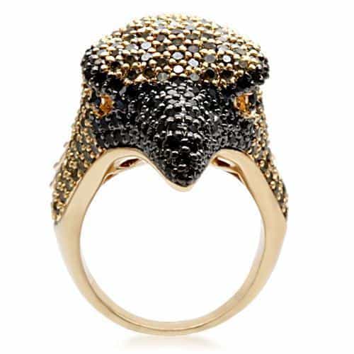 Brass Gold Crystal Eagle Wing Ring | The Stainless Jewelry view 12