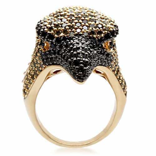 Brass Gold Crystal Eagle Wing Ring | The Stainless Jewelry view 4