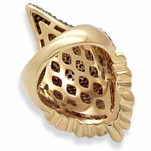 Brass Gold Crystal Eagle Wing Ring | The Stainless Jewelry view 8