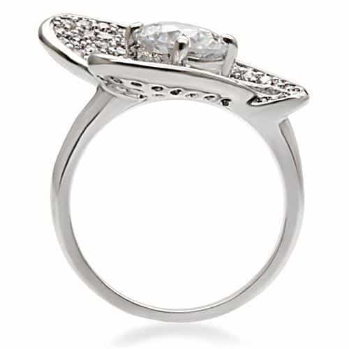 Brass CZ Pear Halo Ring | The Stainless Jewelry view 11