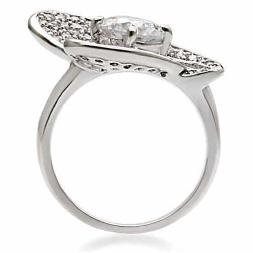 Brass CZ Pear Halo Ring | The Stainless Jewelry view 4