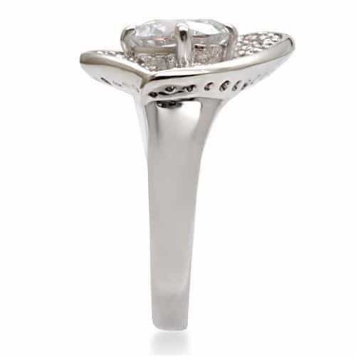 Brass CZ Pear Halo Ring | The Stainless Jewelry view 13