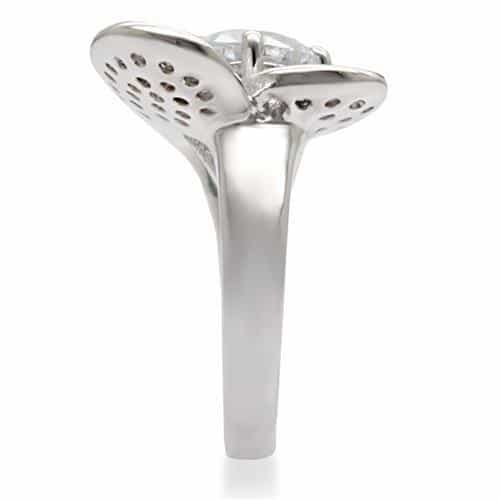 Brass CZ Pear Halo Ring | The Stainless Jewelry view 14