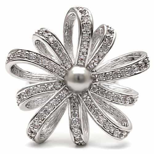 Brass Pearl Spider Ring | The Stainless Jewelry view 3