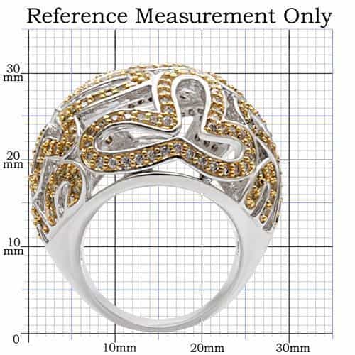 Brass Gold Yellow CZ Filigree Dome Ring | The Stainless Jewelry view 9
