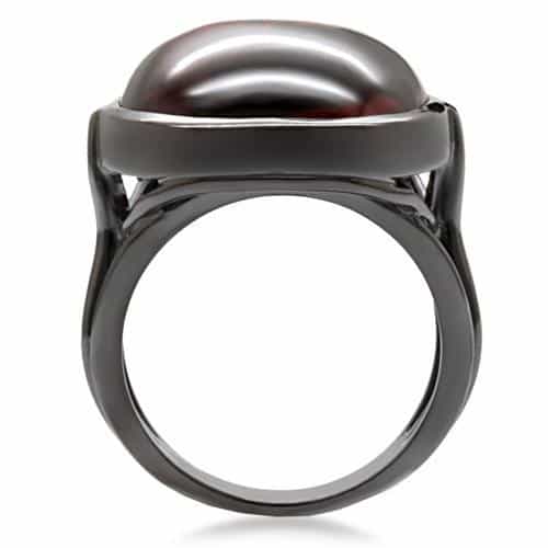 Brass Dark Garnet Cabochon Cocktail Ring | The Stainless Jewelry view 9