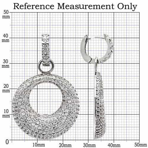 Brass CZ Double Circle Hoop Drop Earrings | The Stainless Jewelry view 2