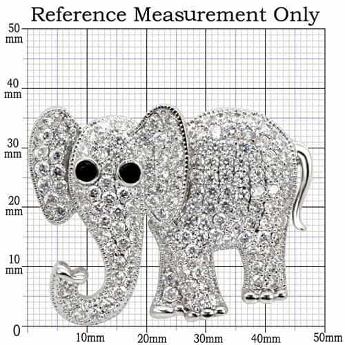 Brass CZ Crystal Elephant Brooch | The Stainless Jewelry view 2