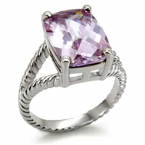 Brass Pink CZ Cable Twist Cocktail Ring | The Stainless Jewelry view 1