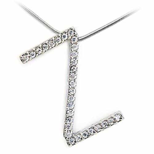 Brass CZ Letter Z Pendant | The Stainless Jewelry view 1