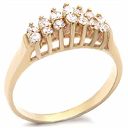 Brass Rose Gold CZ Five-Stone Graduated Ring view 1