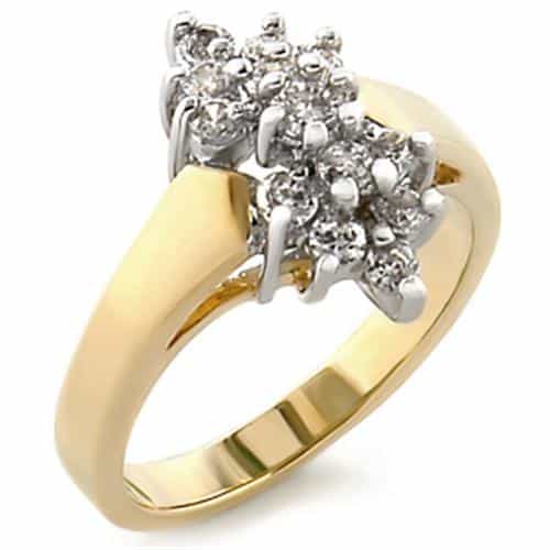 Brass Gold CZ Star Cluster Ring | The Stainless Jewelry view 1