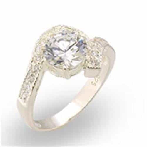 Sterling Silver CZ Round Pavé Halo Ring | The Stainless Jewelry view 1