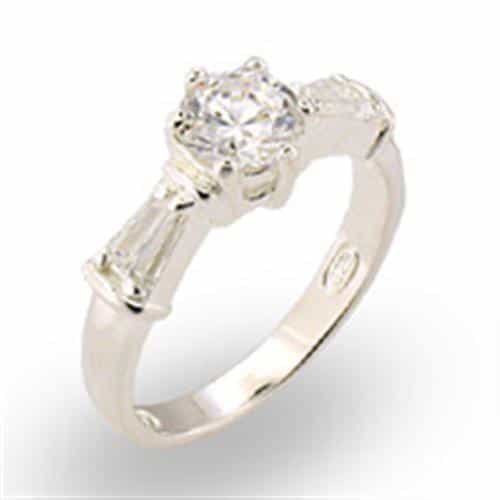 Sterling Silver Round Solitaire Ring | The Stainless Jewelry view 1