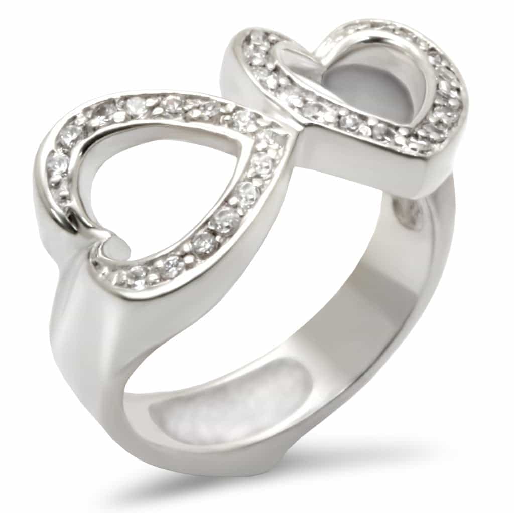 Sterling Silver CZ Infinity Loop Ring | The Stainless Jewelry view 1